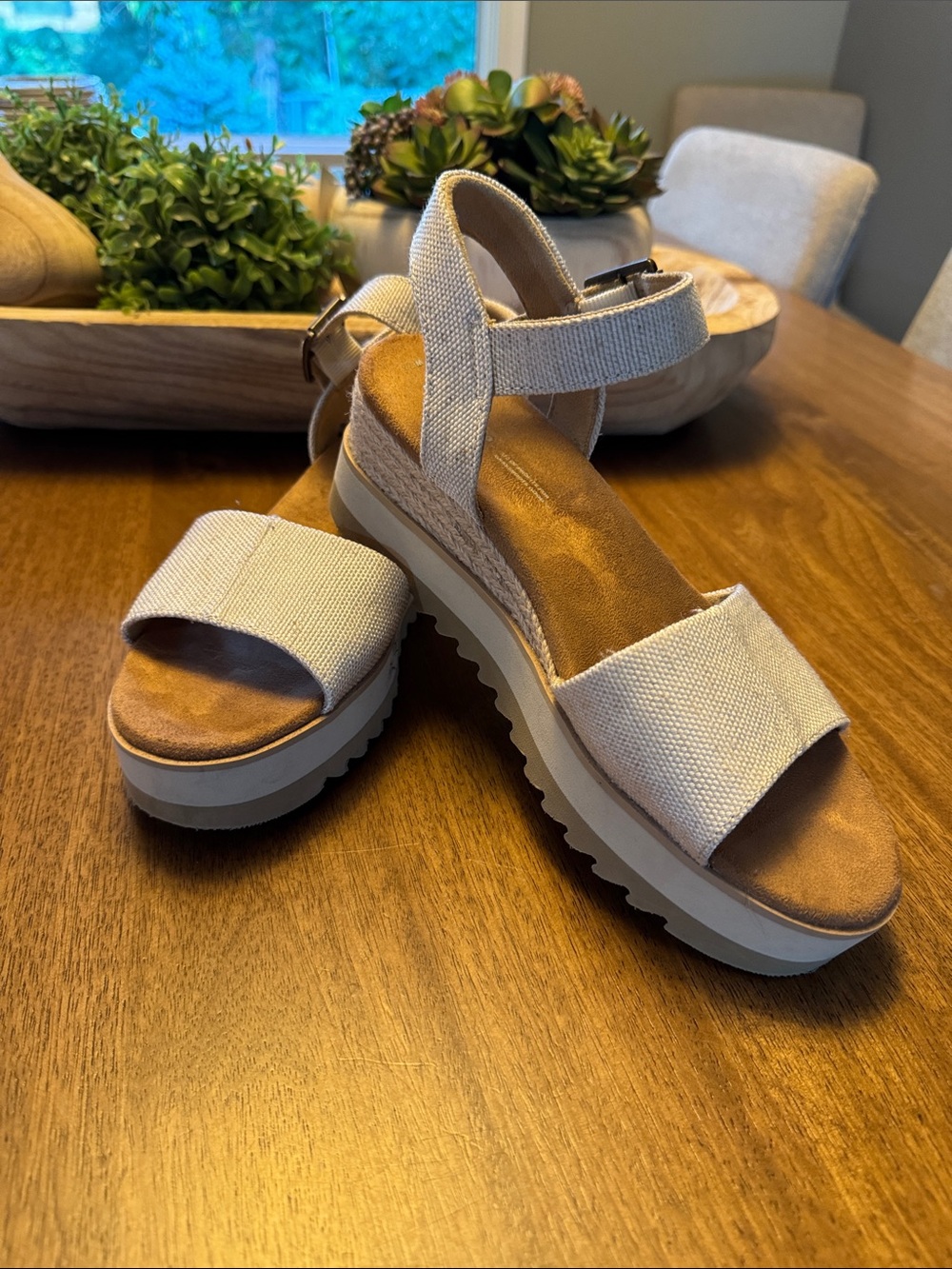 Toms Canvas Sandals with Ankle Strap